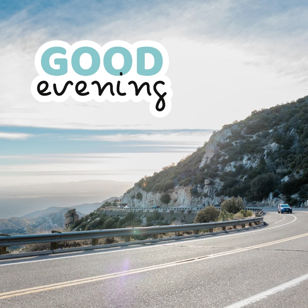 Beautiful road on the edge of the mountain with blue sky background good evening image.